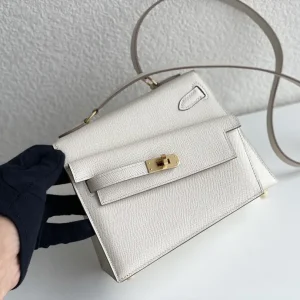 Hermès White Double-Sided Kelly Sellier 20 Desordre Bag image 1