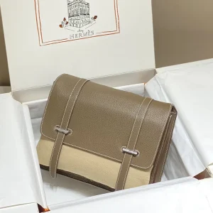 Hermès Taupe Leather Crossbody Bag image 1