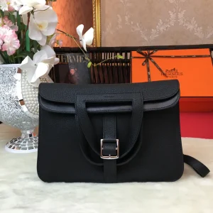 Hermès Black Halzan Top Handle Bag image 1