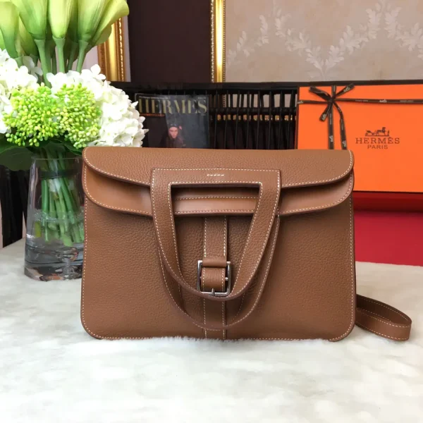 Hermès Tan Leather Halzan Bag image 1