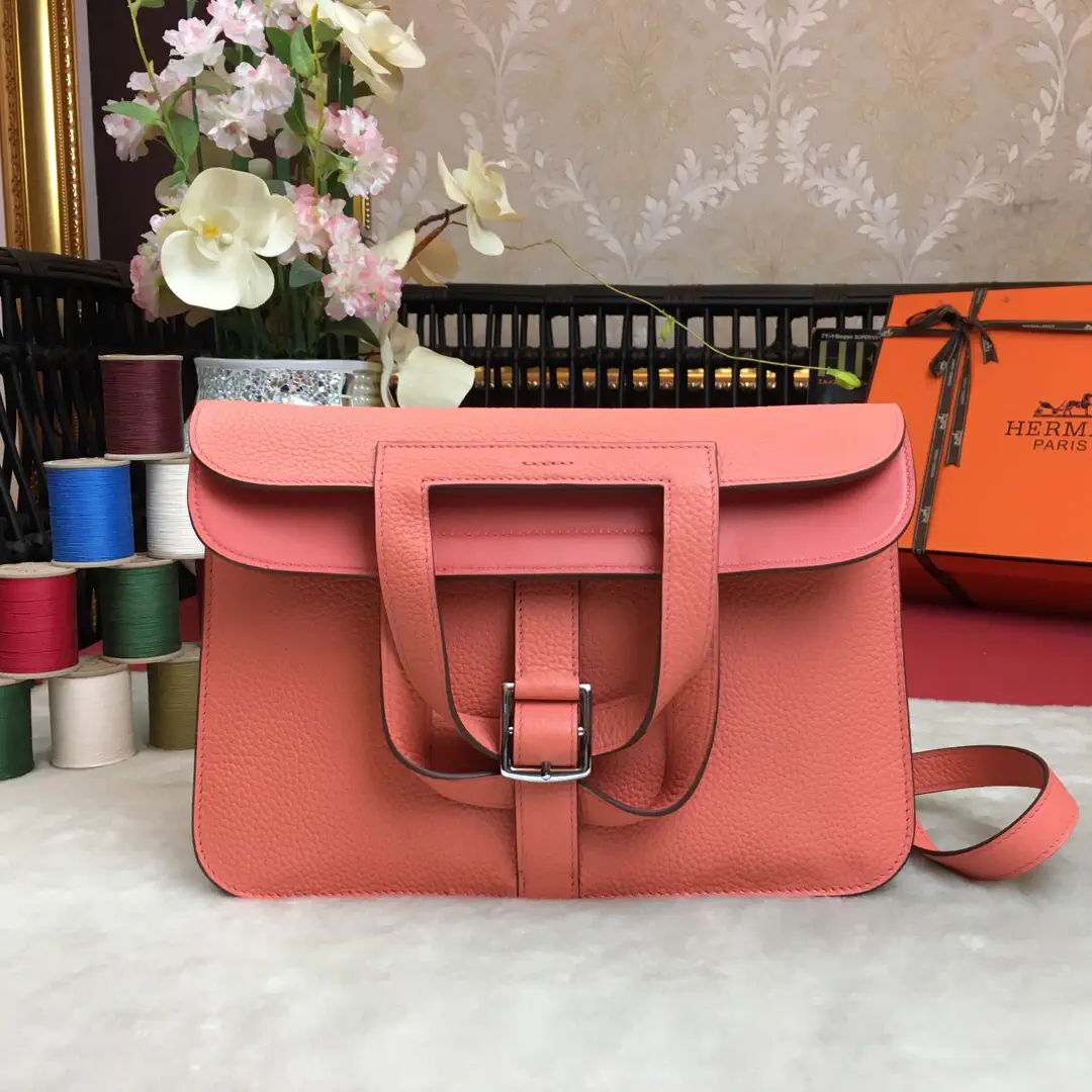 Hermès Coral Pink Top Handle Bag image 1
