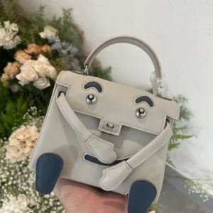 Hermès Light Gray Doll Design Top Handle Bag image 1