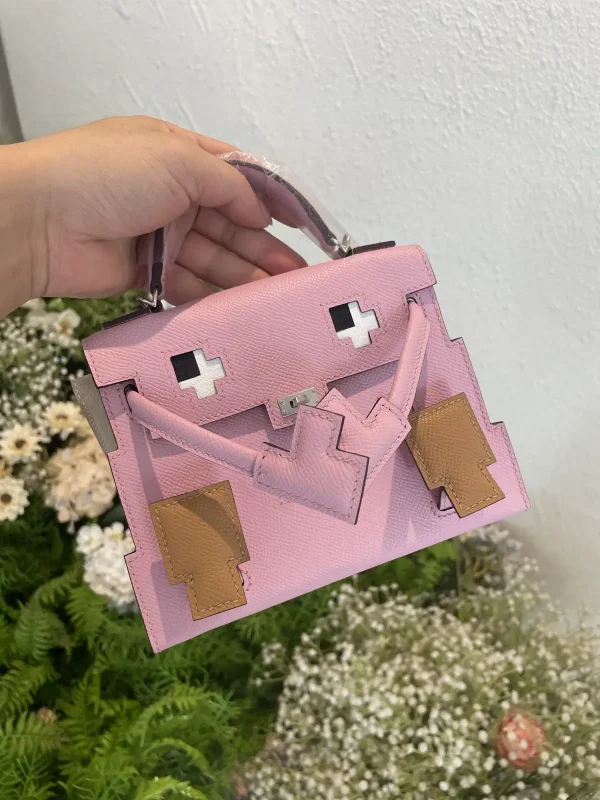 Hermès Mauve Sylvestre Pixel Doll Mini Top Handle Bag image 1