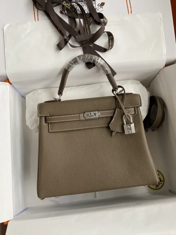 Hermès Etoupe Grey Top Handle Bag image 1