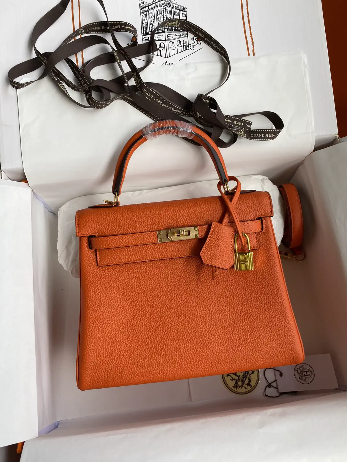 Hermès Orange Top Handle Bag image 1