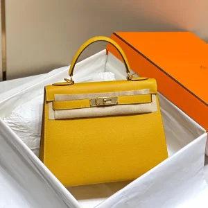 Hermès Amber Yellow Kelly Top Handle Bag image 1