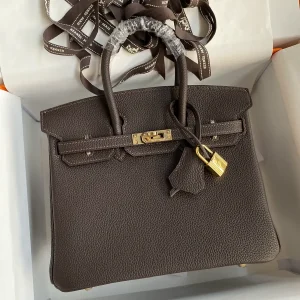 Hermès Dark Brown Top Handle Bag with Gold Hardware image 1