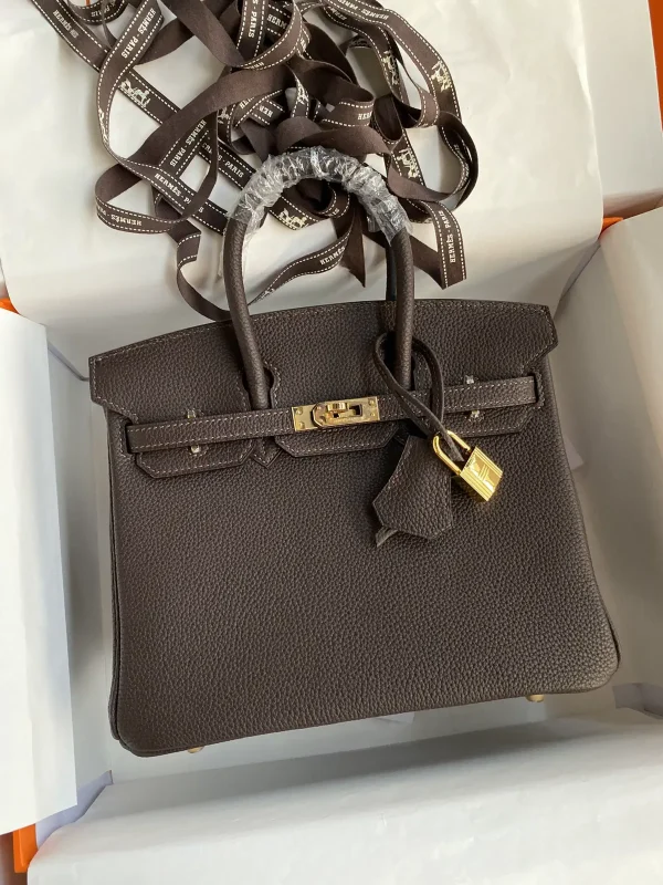Hermès Dark Brown Top Handle Bag with Gold Hardware image 1