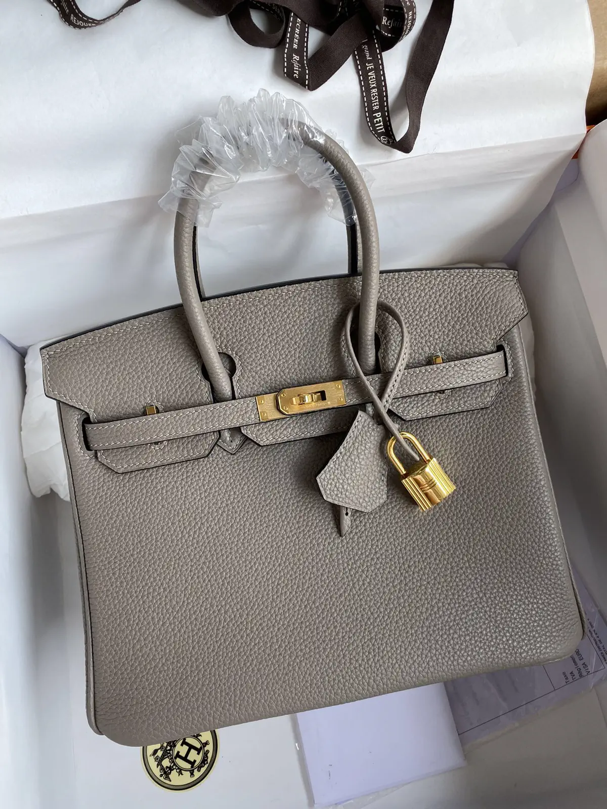 Hermès Asphalt Grey Top Handle Bag image 1