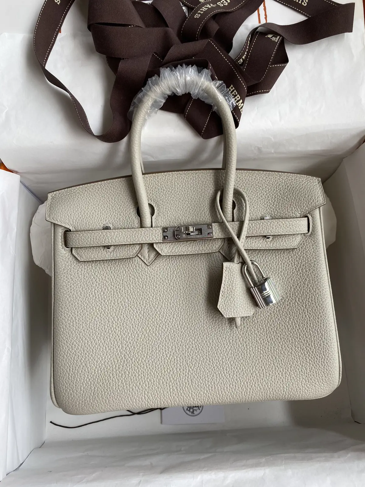 Hermès Pearl Grey Top Handle Bag image 1