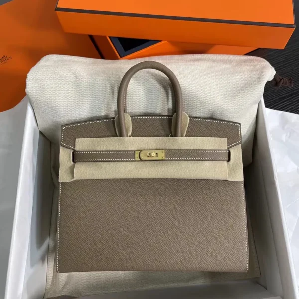 Hermès Etoupe Epsom Leather Birkin Sellier 25 Top Handle Bag image 1