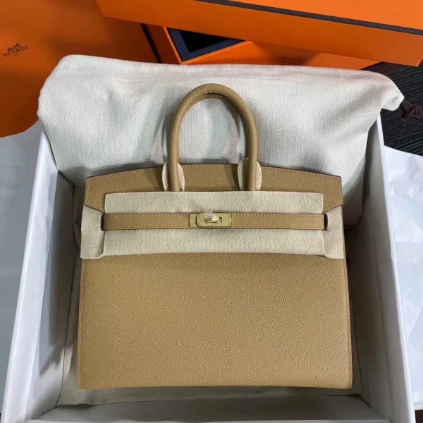 Hermès Biscuit Epsom Leather Birkin Sellier 25 Top Handle Bag image 1
