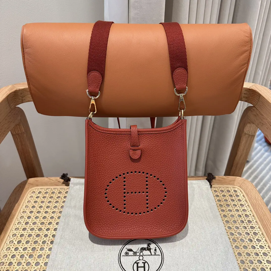 Hermès Brick Red Mini Evelyne Crossbody Bag image 1