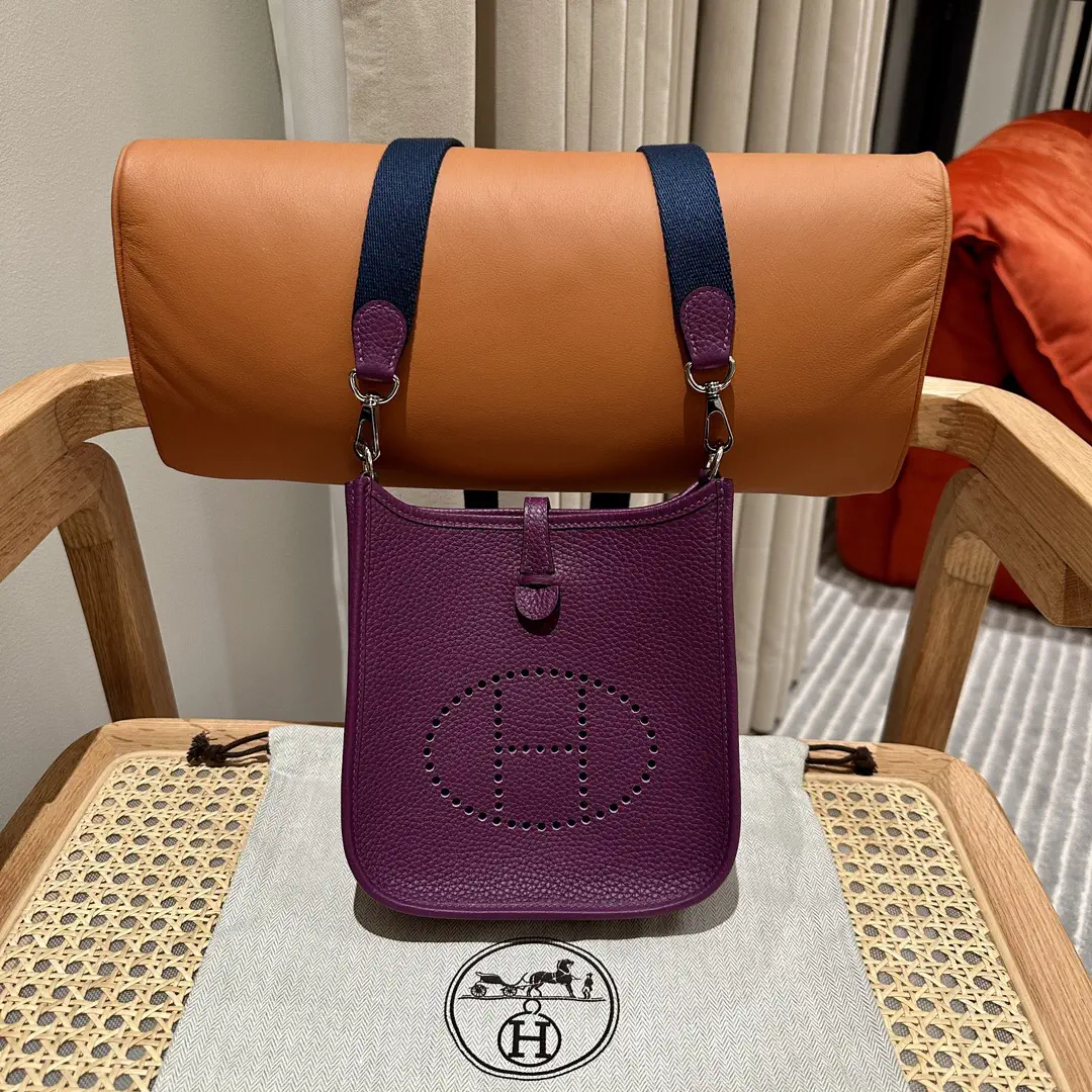Hermès Purple Mini Evelyn Crossbody Bag image 1