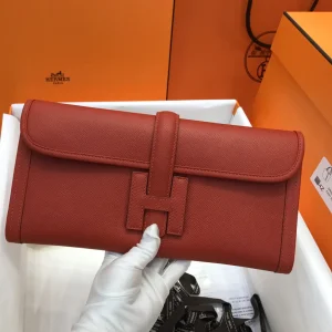 Hermès Red Epsom Leather Clutch Bag image 1