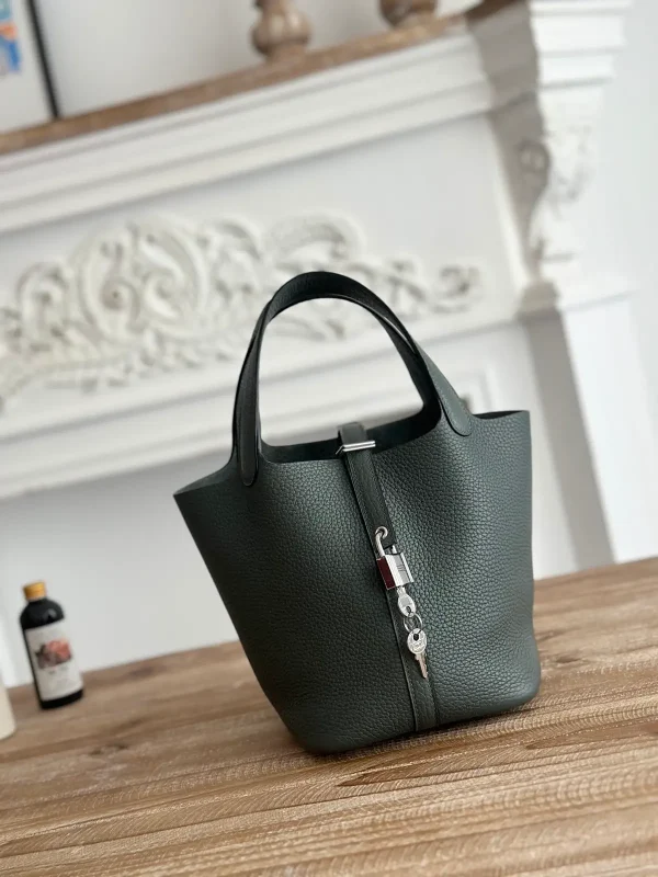 Hermès Dark Green Picotin Bucket Bag image 1