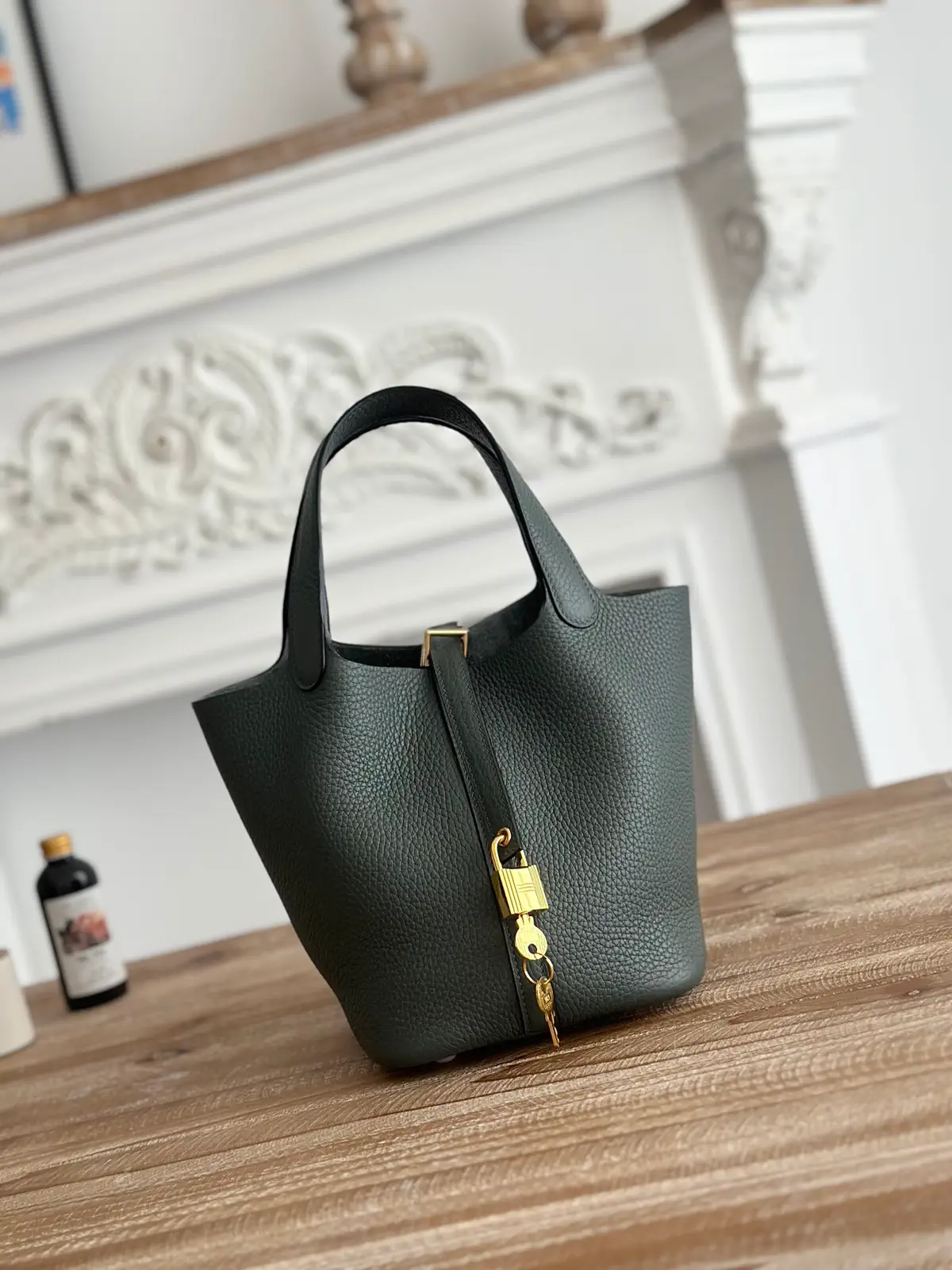 Hermès Dark Green Picotin Bucket Bag image 1