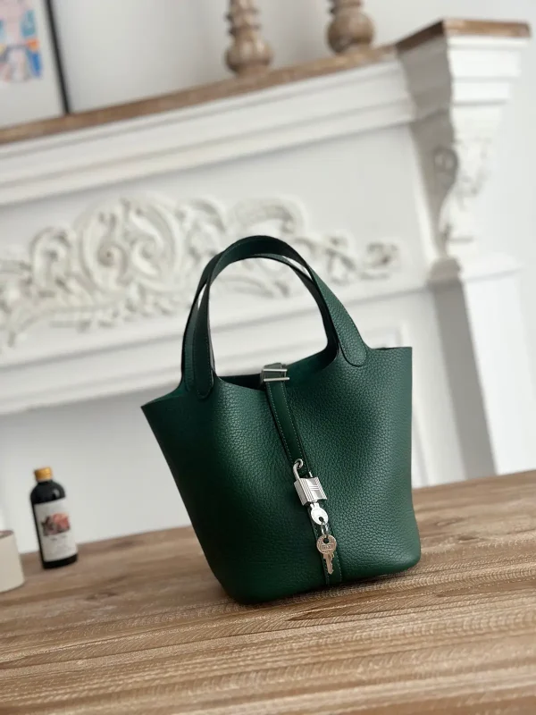 Hermès Dark Green Picotin Bucket Bag image 1