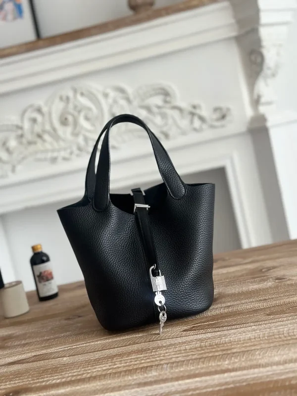 Hermès Black Picotin Top Handle Bag image 1