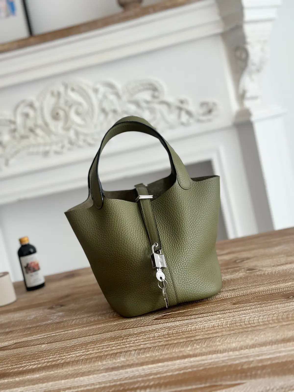 Hermès Sage Green Picotin Top Handle Bag image 1