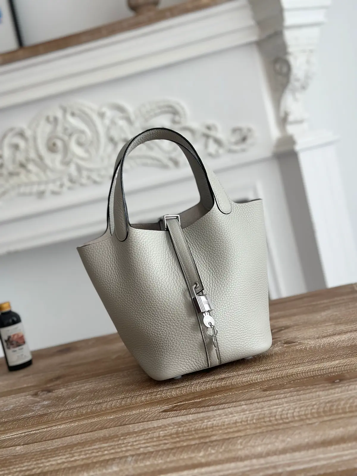 Hermès Pearl Grey Picotin Bucket Bag image 1