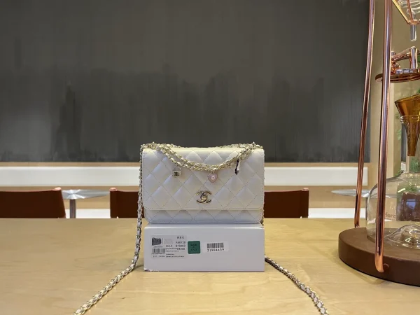 Chanel Quilted Chain Crossbody Bag with Heart Pendant image 1