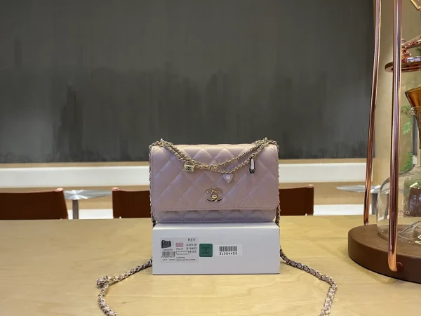Chanel Quilted Chain Crossbody Bag with Heart Charm image 1