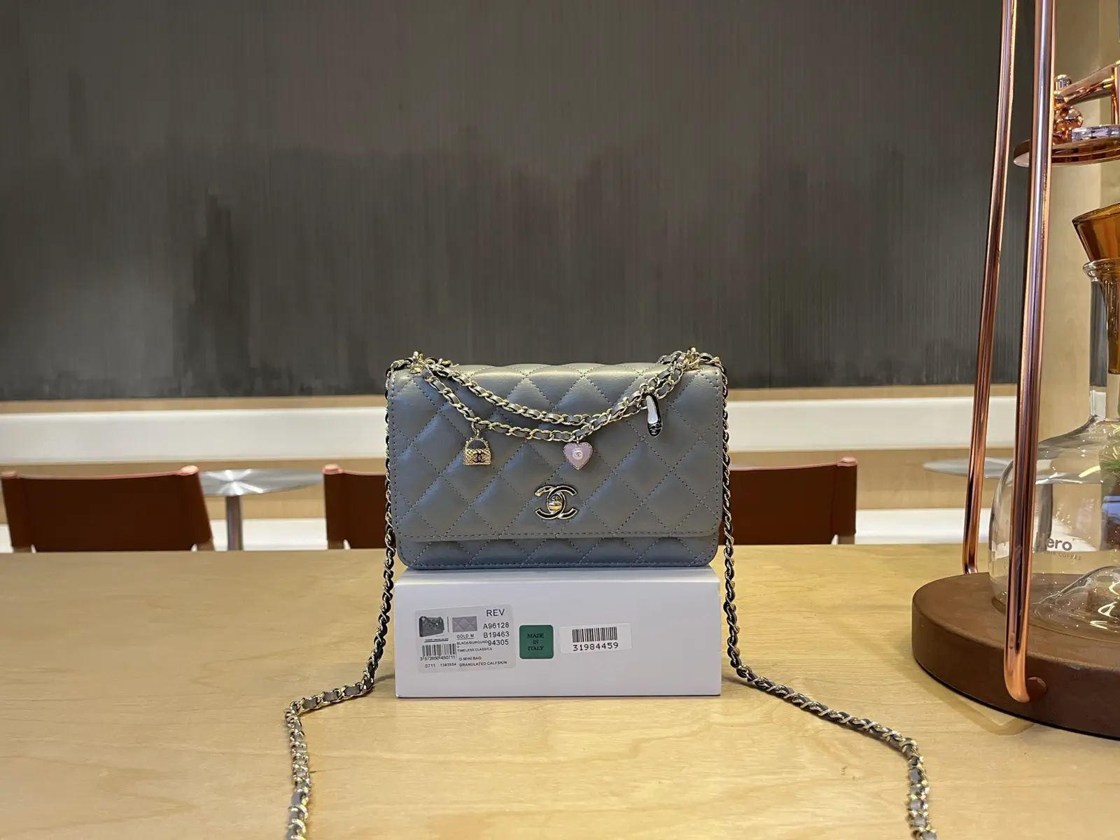 Chanel Quilted Chain Crossbody Bag with Heart Charm image 1