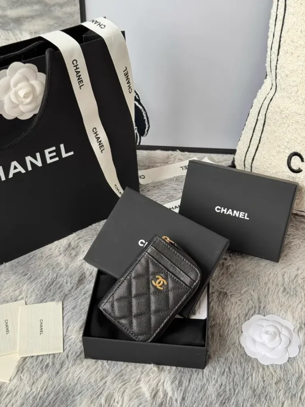 Chanel Quilted Zip Card Holder image 1