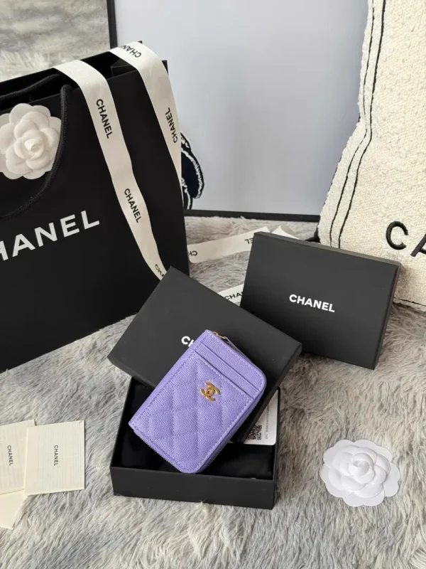 Chanel Quilted Zip Card Holder image 1