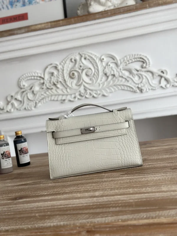 Hermès Croc-Embossed Mini Kelly Top Handle Bag image 1