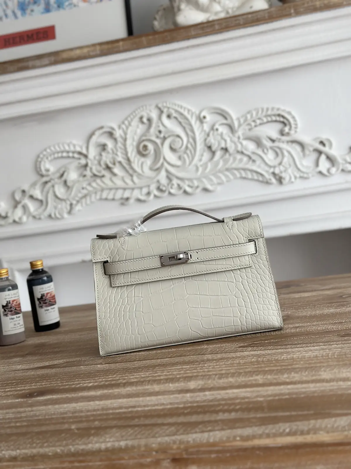 Hermès Croc-Embossed Mini Kelly Top Handle Bag image 1