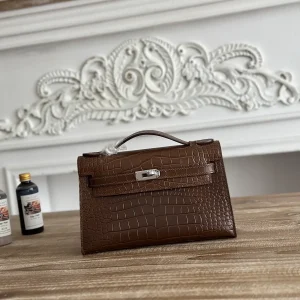 Hermès Crocodile-Embossed Mini Kelly Top Handle Bag image 1