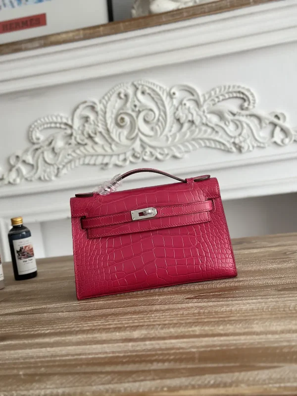 Hermès Crocodile-Embossed Mini Kelly Top Handle Bag image 1
