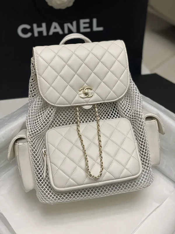 Chanel Quilted Mesh Backpack image 1