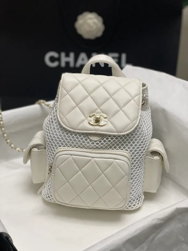 Chanel Quilted Mesh Backpack image 1