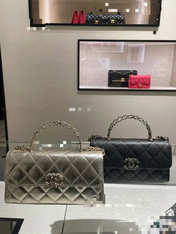 Chanel Quilted Chain Handle Top Handle Bag image 1