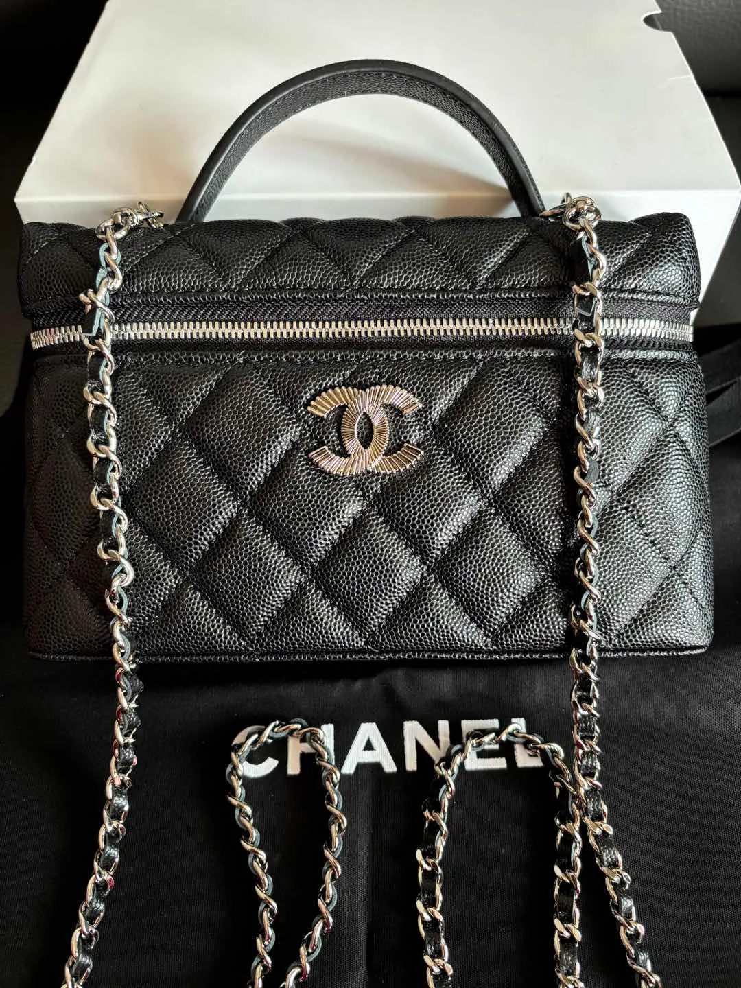 Chanel Quilted Top Handle Crossbody Bag image 1