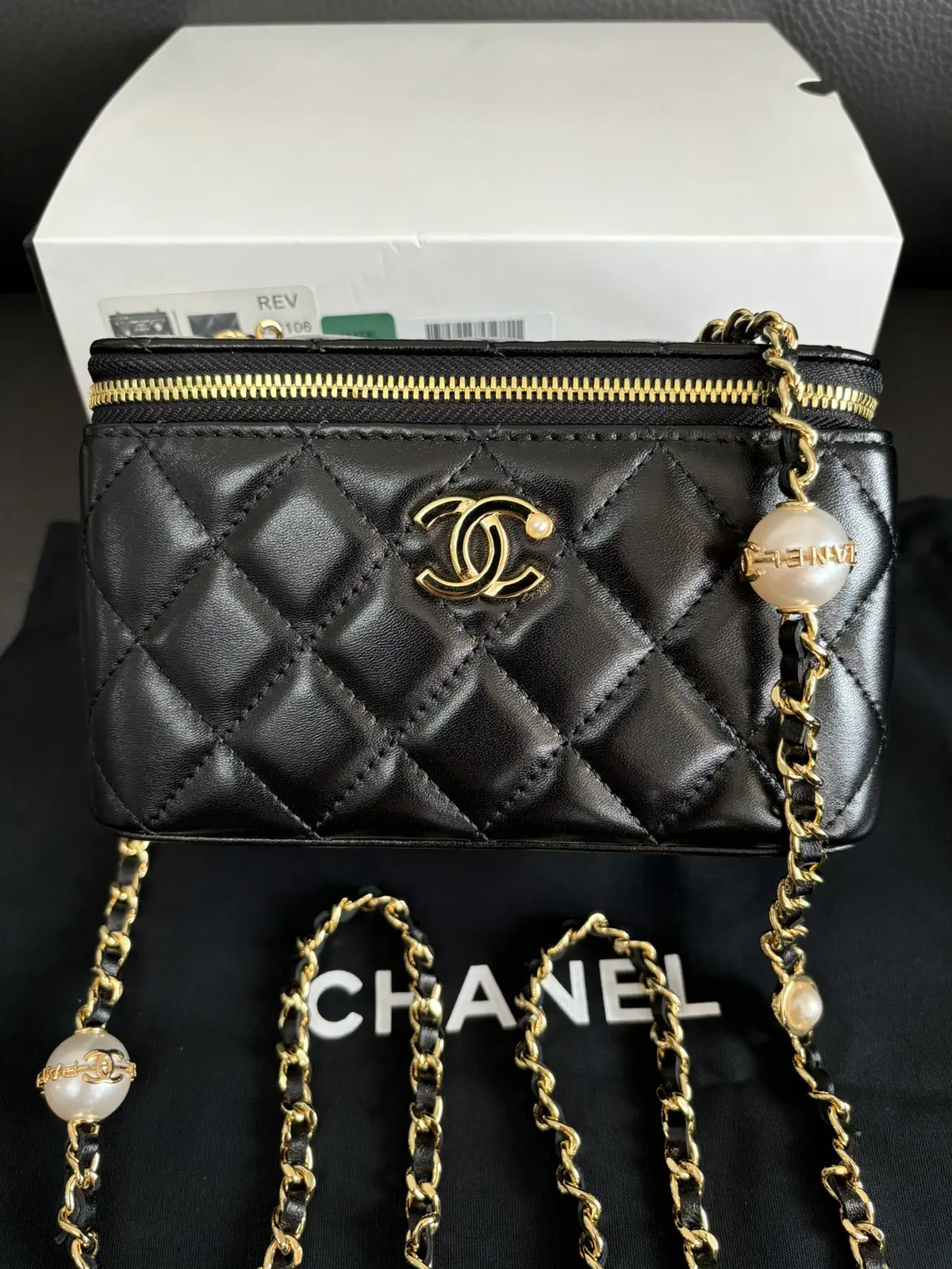 Chanel Quilted Pearl Chain Crossbody Bag image 1