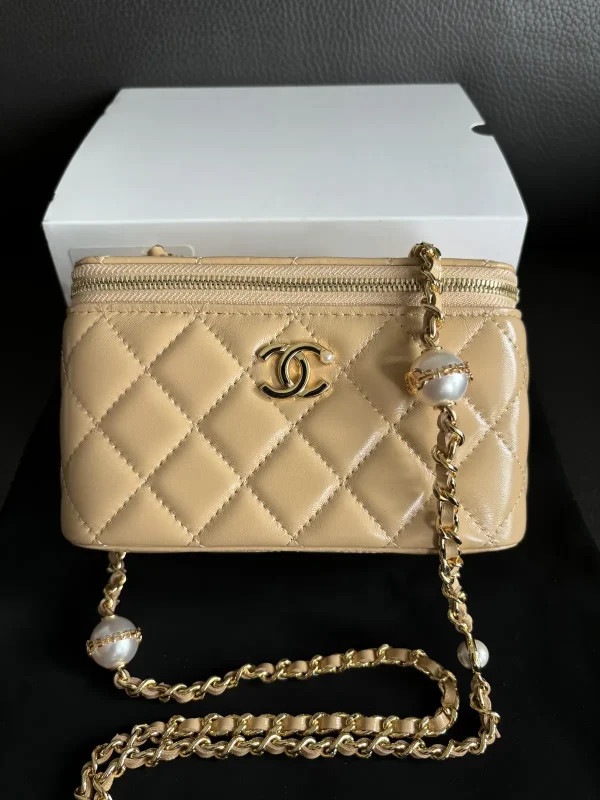 Chanel Quilted Pearl Chain Crossbody Bag image 1