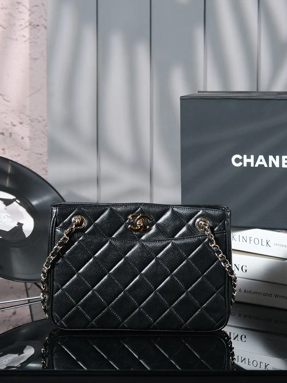 Chanel Vintage Quilted Tote Shoulder Bag image 1