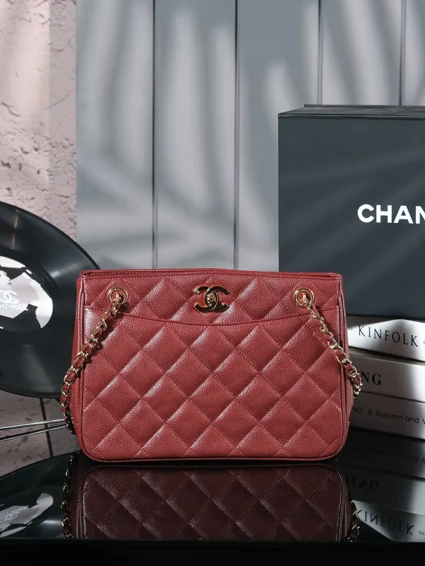 Chanel Vintage Quilted Caviar Tote Shoulder Bag image 1