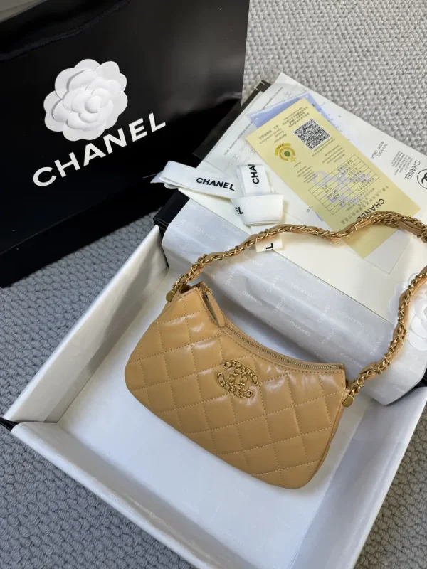 Chanel Quilted Leather Hobo Shoulder Bag image 1