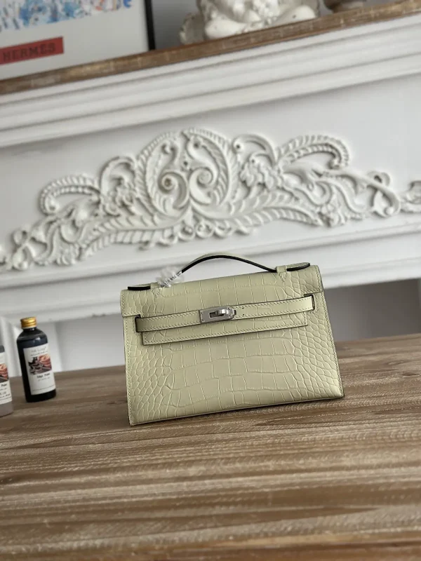 Hermès Croc-Embossed Mini Kelly Top Handle Bag image 1