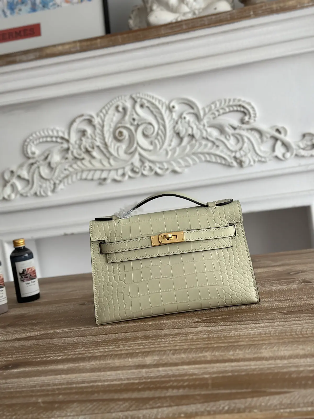 Hermès Crocodile-Embossed Kelly Mini Top Handle Bag image 1