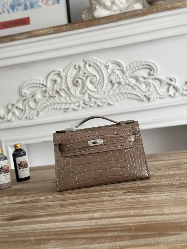 Hermès Crocodile-Embossed Kelly Mini Top Handle Bag image 1