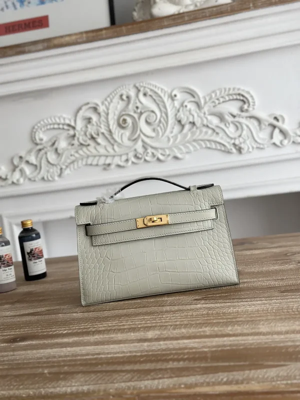 Hermès Crocodile-Embossed Kelly Mini Top Handle Bag image 1