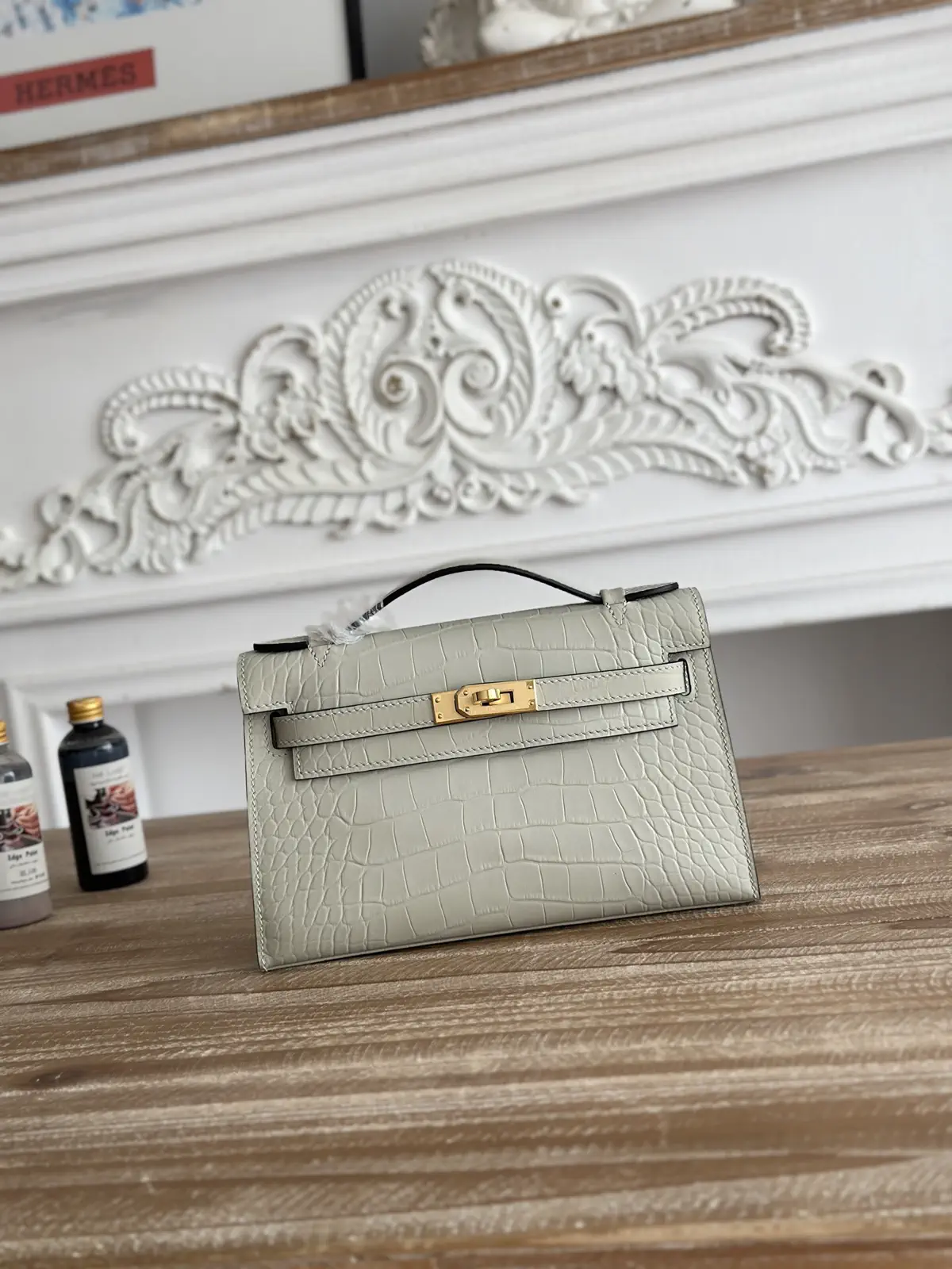 Hermès Crocodile-Embossed Kelly Mini Top Handle Bag image 1