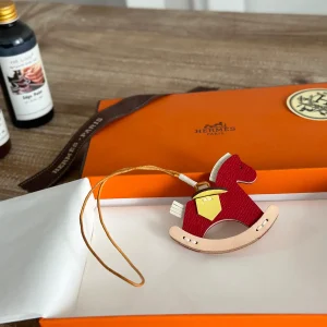Hermès Red Rocking Horse Bag Charm image 1