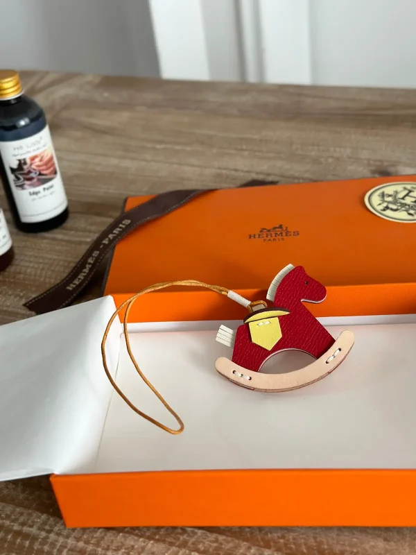 Hermès Red Rocking Horse Bag Charm image 1